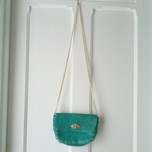 Borse In Pelle | Teal Gold Chain Crossbody - Picture 5 of 6